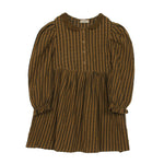 Khaki colour, Stripe pattern, Voluminous Sleeves, Loose fit, Ruffled wrists, Buttons, Detailed Collar