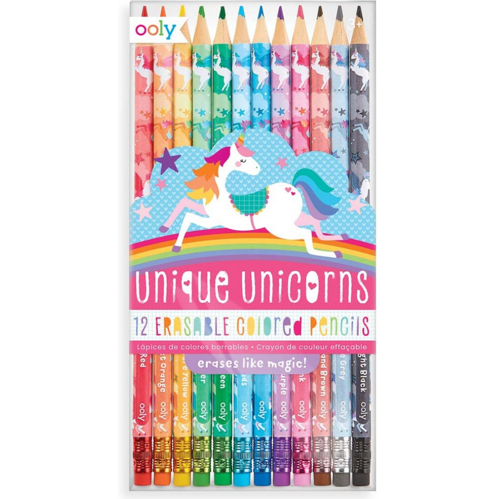Unique Unicorns 12 Erasable colored pencils – Vali & Co.