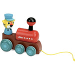 Pull-along toy with a train whistle