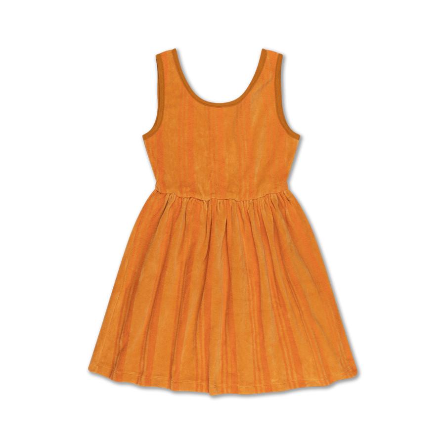 Brand: Repose Ams Colour: Yellow Golden Stripe  Details: Easy to wear singlet shaped dress with contrast binding, Waist band, In the playful yarn. Composition: Organic Velvet  Made in: Portugal 