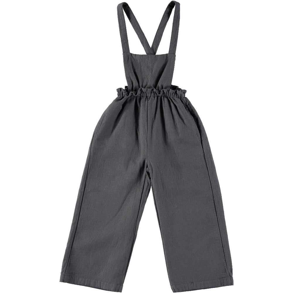 Olivia dungaree pant - Brand: Búho Colour: Nuit Details:  Square neckline, Straps with buttons, Cross back straps, Elastic waist Composition: 100% Cotton Made in: Spain